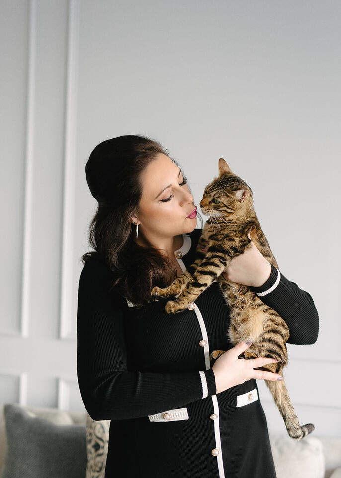 Nadia with her cat Lucky
