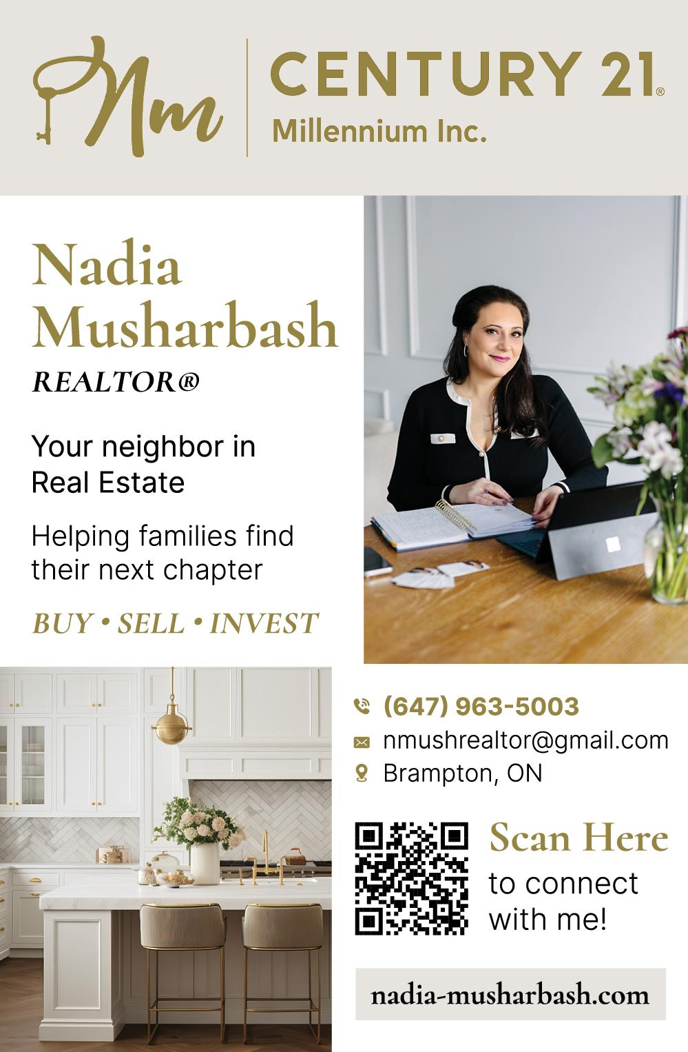 Nadia Musharbash — REALTOR®, CENTURY 21 Millennium Inc. business card